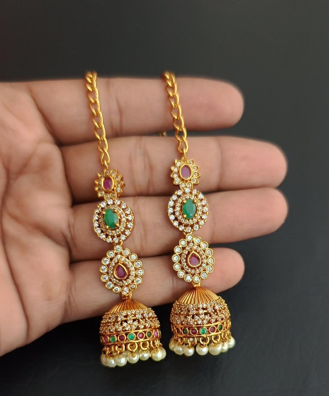 Premium Statement Earrings with attached Earchains
