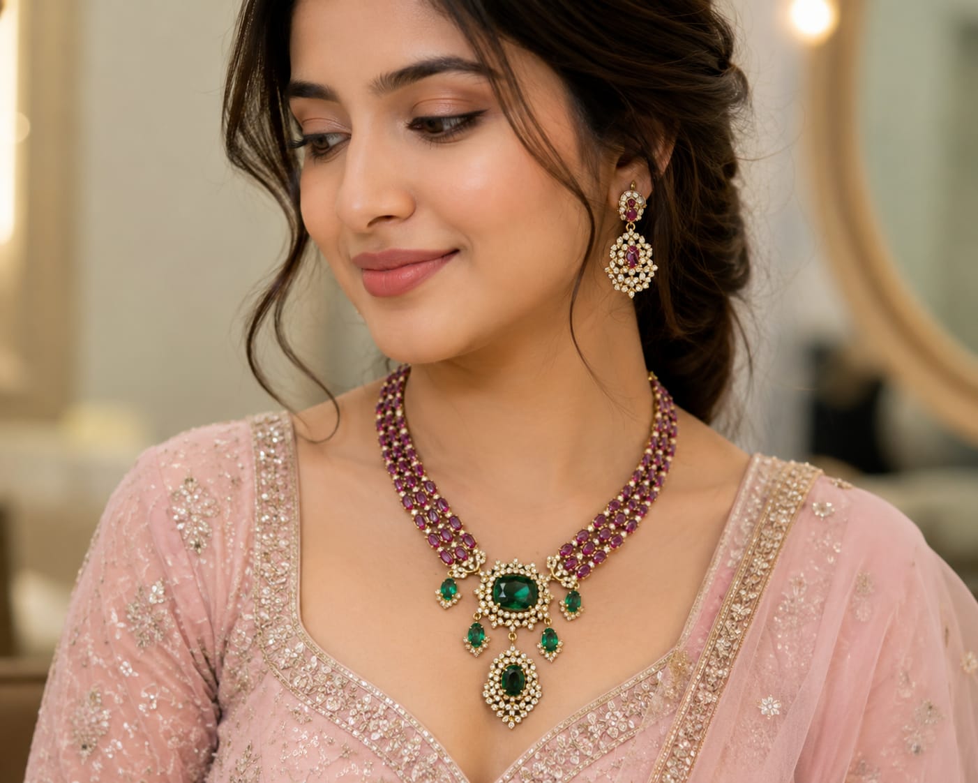 Trending statement necklace & earrings for party