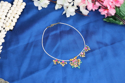Contemporary Lotus Jadau Short Necklace