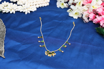 Samantha Inspired Half Moon Swarovski Pearl Chain