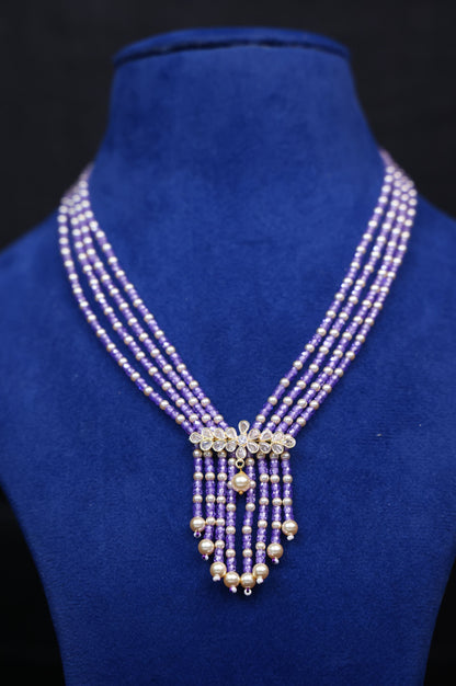 Carat Replica Polki Pendant CZ Purple Maala