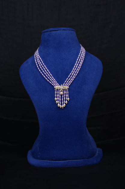 Carat Replica Polki Pendant CZ Purple Maala