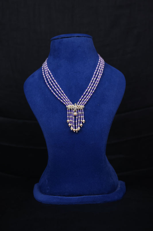 Carat Replica Polki Pendant CZ Purple Maala