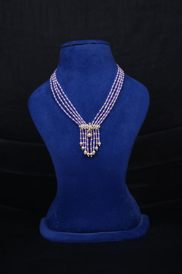 Carat Replica Polki Pendant CZ Purple Maala