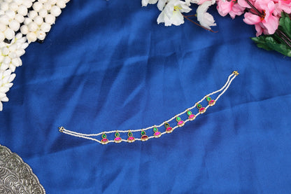Cute Jadau Pendant Choker | Dainty Kundan Festive Neckpiece