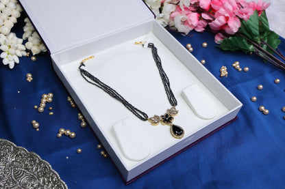 CZ Pendant Black Diamond Necklace