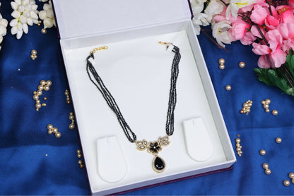 CZ Pendant Black Diamond Necklace
