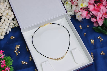 Elegant Swarovski Gradient Black Beads Short Chain 21