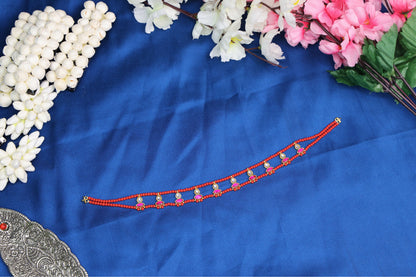 Cute Jadau Pendant Choker | Dainty Kundan Festive Neckpiece