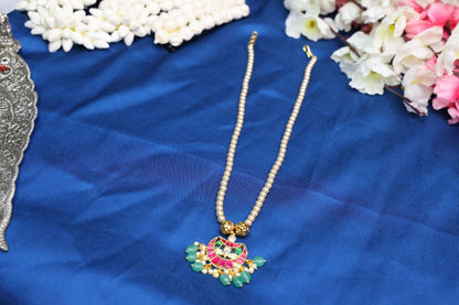 Royal Swarovski Pearl & Nakshi Ball Jadau Medium Necklace