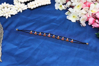 Cute Jadau Pendant Choker | Dainty Kundan Festive Neckpiece