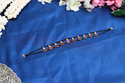 Cute Jadau Pendant Choker | Dainty Kundan Festive Neckpiece