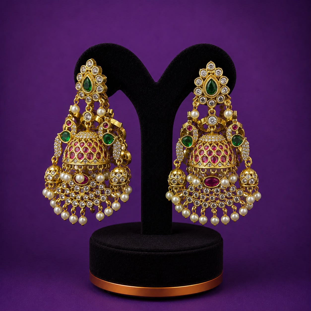 Statement original kemp cz stone earrings