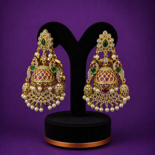 Statement original kemp cz stone earrings