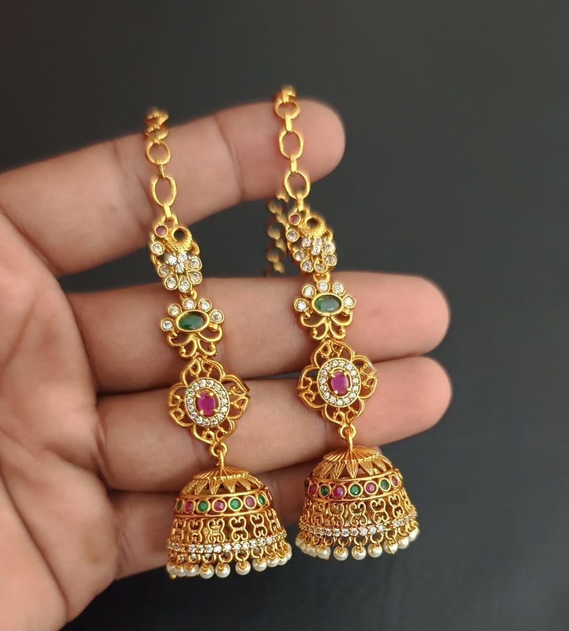 Premium Statement Earrings with attached Earchains