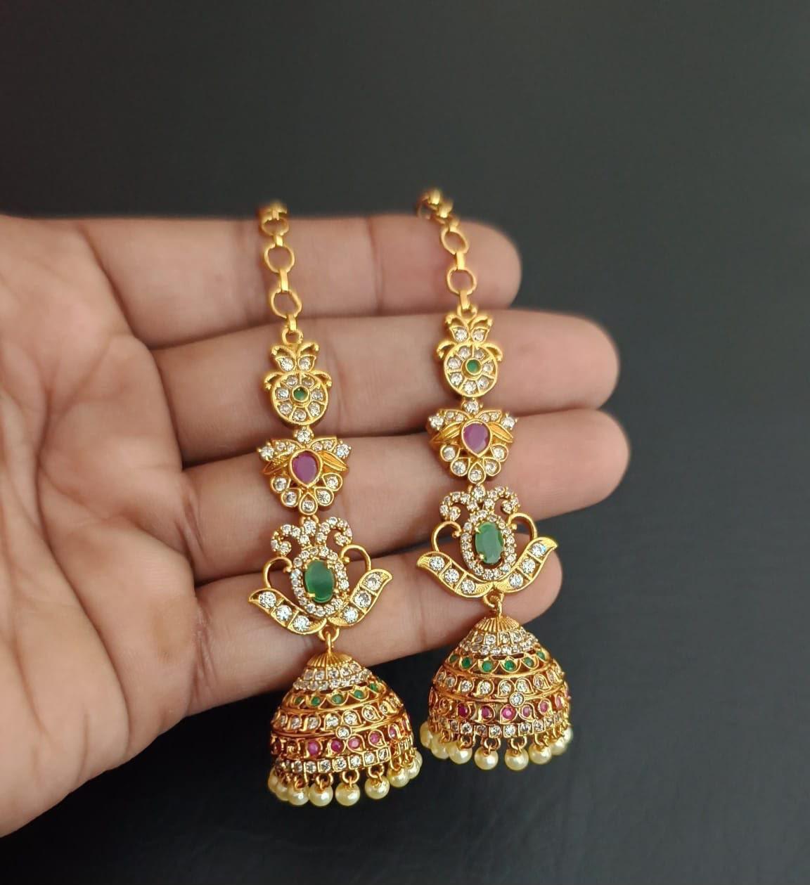 Premium Statement Earrings with attached Earchains