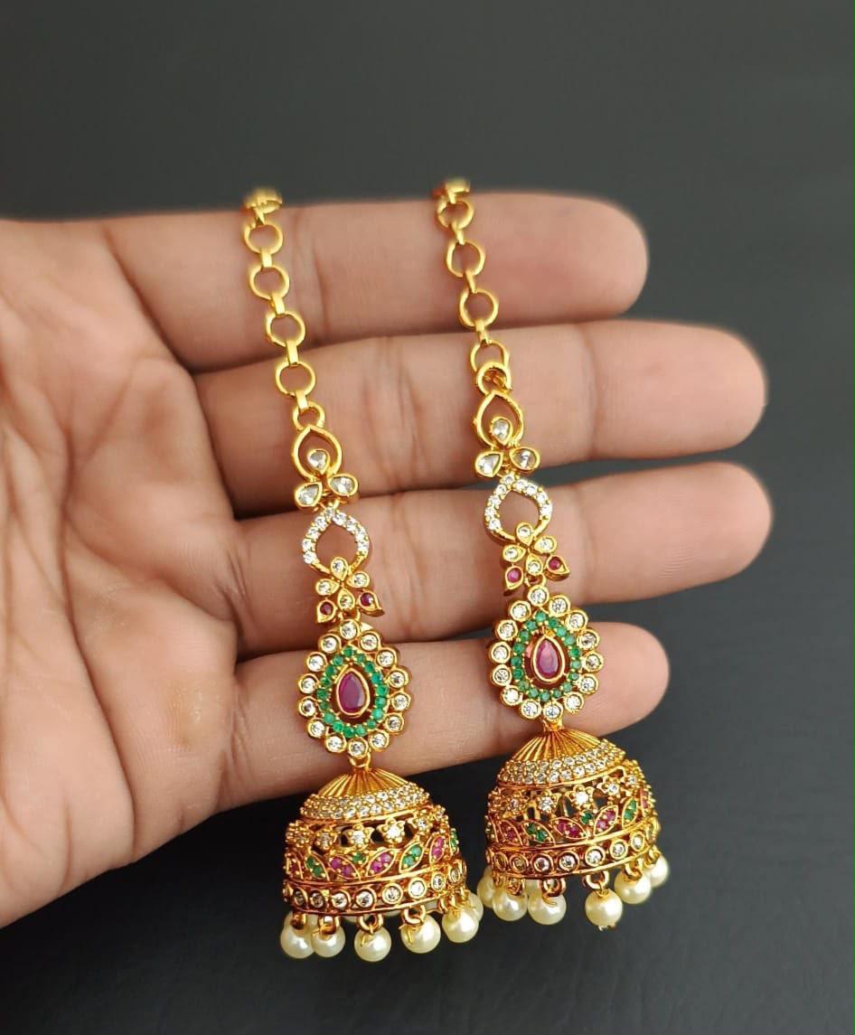 Premium Statement Earrings with attached Earchains