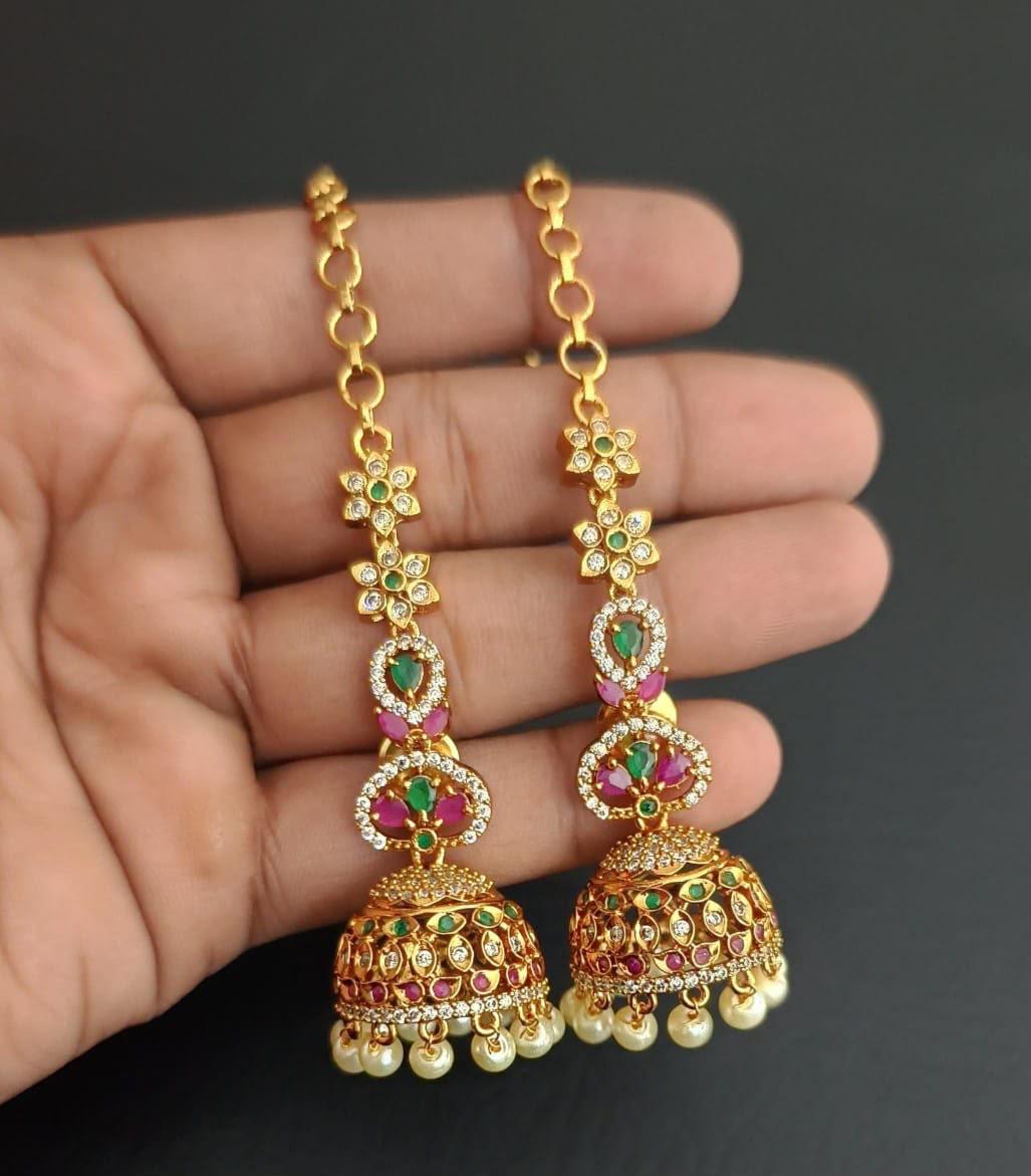 Premium Statement Earrings with attached Earchains