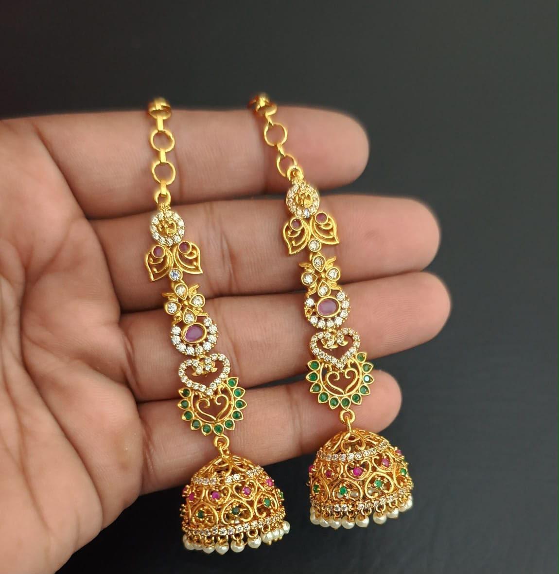 Premium Statement Earrings with attached Earchains